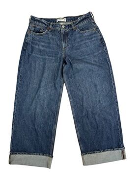 Abercrombie & Fitch Curve Love Low Rise Ultra Loose Cuffed Hem Jean NWT 29S